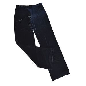 Cabi Black Crushed Velvet High Waist Wide Leg Pull On Flare Pants Medium
